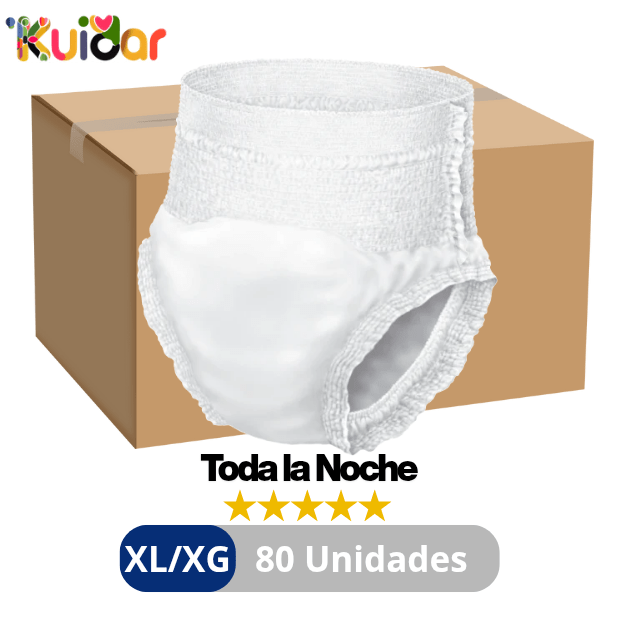 Pañales para Adulto Pants (Tipo Calzón) "Toda la Noche" KUIDAR – Talla XL / XG – 80 Unidades
