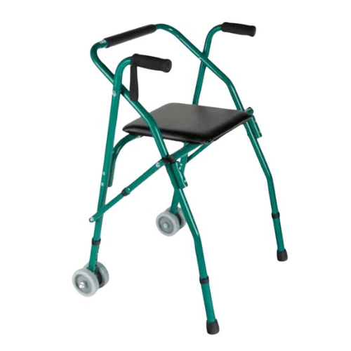 Andador Plegable de 2 Ruedas con Asiento