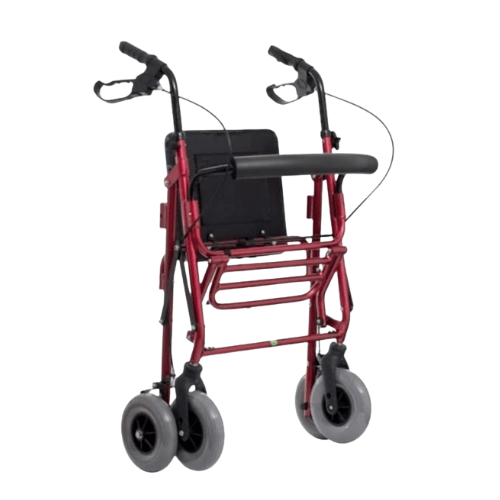 Andador de 4 ruedas con Asiento y Canasto - Plegable y Ajustable