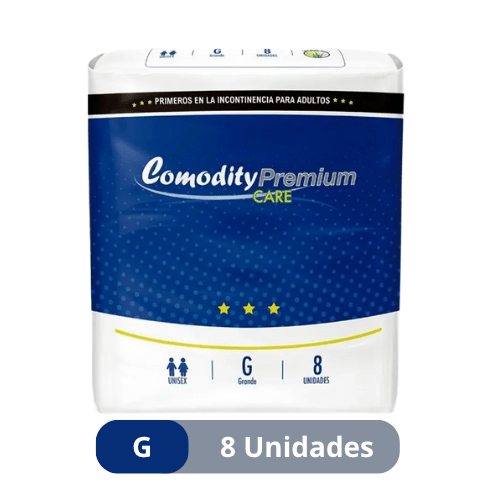 Pañales para Adulto Comodity Premium – Talla G – 8 Unidades