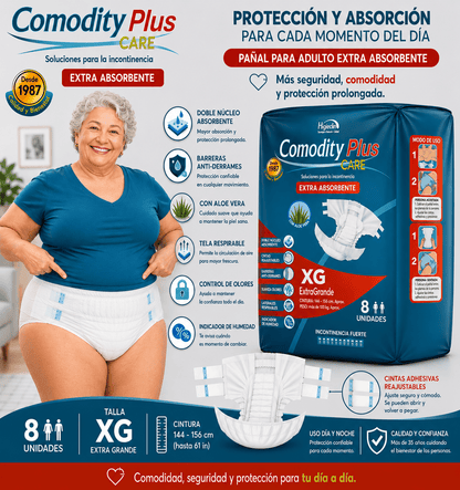 Pañales para Adulto Comodity Plus – Talla XG –  120 Unidades