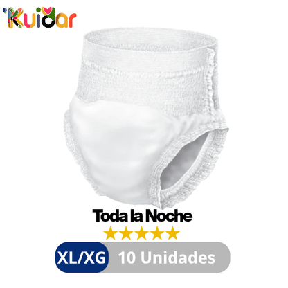 Pañales para Adulto Pants (Tipo Calzón) "Toda la Noche" KUIDAR – Talla XL / XG – 10 Unidades